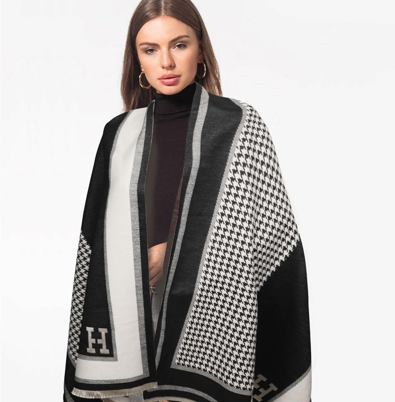 EXTREE Scarfs for Women Pashmina Silky Shawl Wrap for Evening Dressing Blanket Open Front Poncho Cape - Image 2